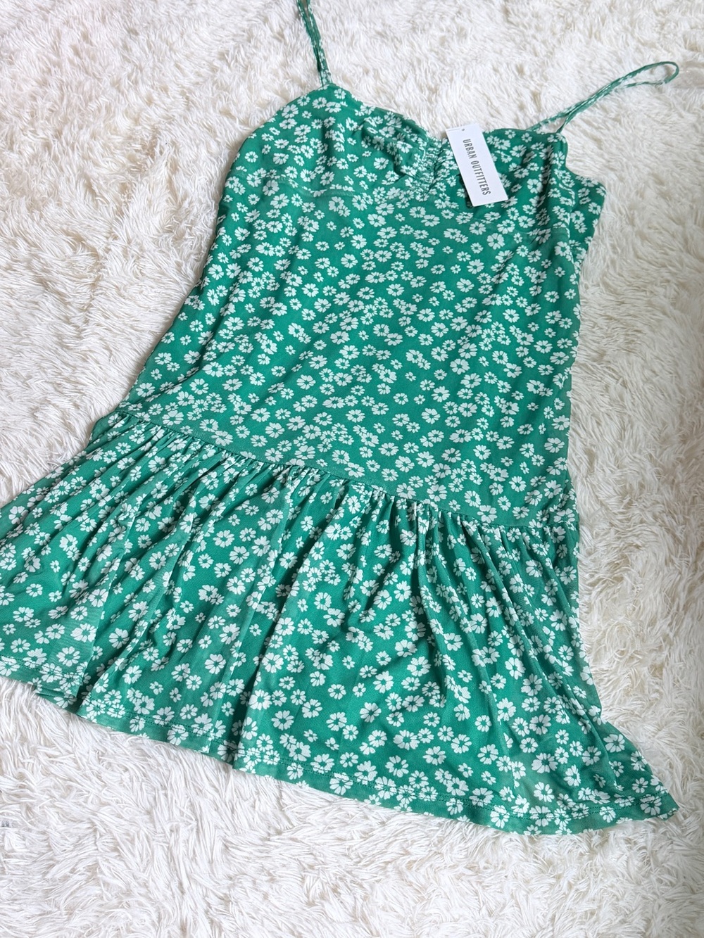 Urban Outfitters Green Floral Mini Dress